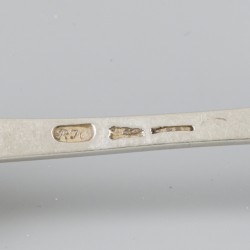 6-delige set dinerlepels (Amsterdam, Roelof Helweg 1776-1811) zilver.