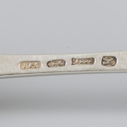 6-delige set dinerlepels (Amsterdam, Jacob Hulscher 1789-1804) zilver.