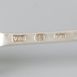 6-delige set lepels (Zutphen, Willem C. van Meurs 1767-1807) zilver.