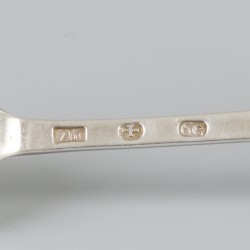 6-delige set lepels (Zutphen, Willem C. van Meurs 1767-1807) zilver.