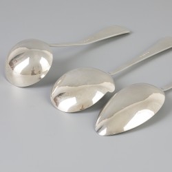 3-delige set scheplepels "Haags Lofje" zilver.
