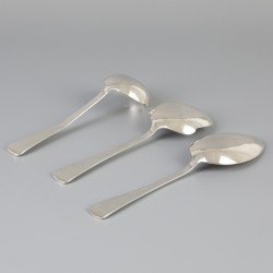 3-delige set scheplepels "Haags Lofje" zilver.