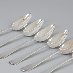 6-delige set lepels "Haags Lofje" zilver.