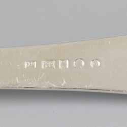 6-delige set dinervorken "Haags Lofje" zilver.