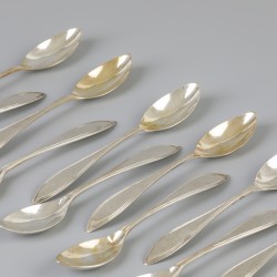 12-delige set theelepels zilver.