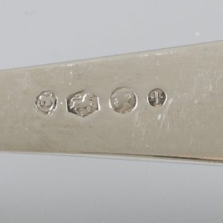 12-delige set visbestek "Haags Lofje" zilver.