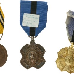 Belgium. Lot (3) Medals of the order of Leopold II and commemorative medal for World war II.