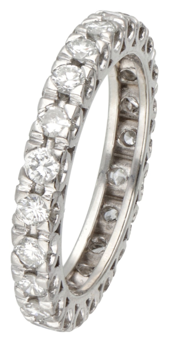 Platina alliance ring bezet met ca. 0.66 ct. diamant.