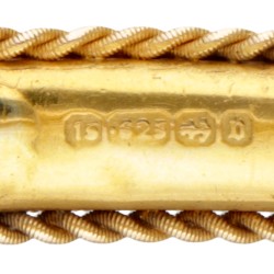 15 kt. Geelgouden Victoriaanse bangle armband in neo-etruskische stijl.