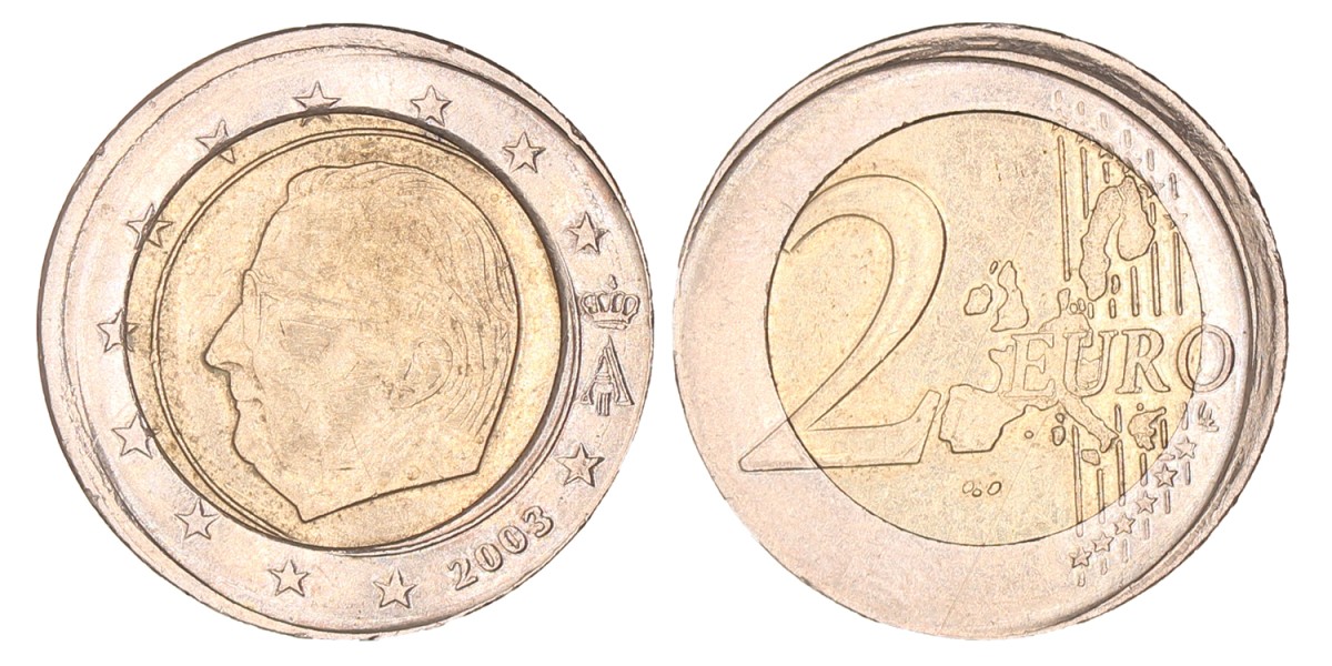 Belgium. Albert II. 2 Euro. Error strike. 2003.