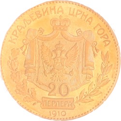 Montenegro. Nicholas I. 20 Perpera. 1910.