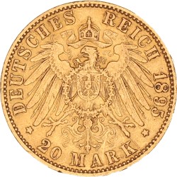 German states. Hamburg. 20 Mark. 1895 J.