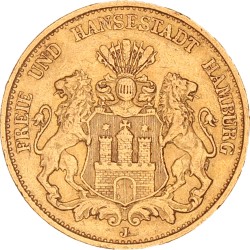 German states. Hamburg. 20 Mark. 1895 J.