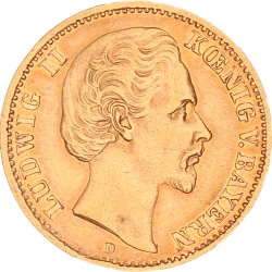 German states. Bavaria. Ludwig II. 10 Mark. 1875 D.