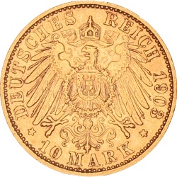 German states. Prussia. Wilhelm II. 10 Mark. 1903.