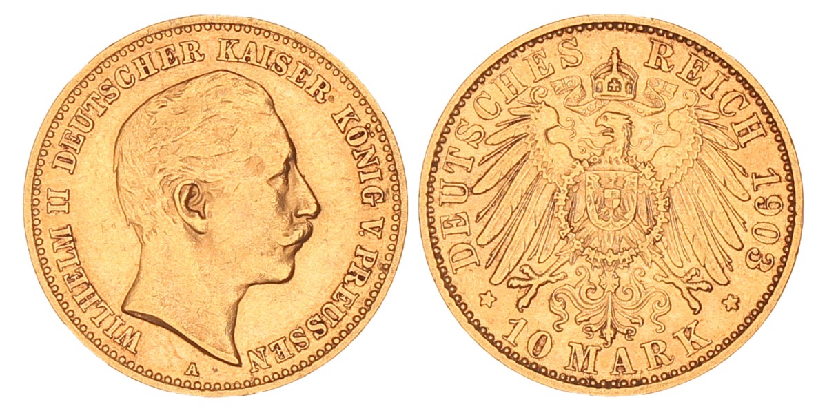 German states. Prussia. Wilhelm II. 10 Mark. 1903.