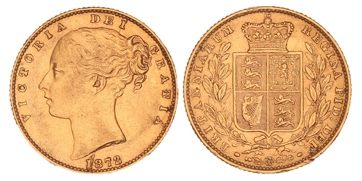 Great Britain. Victoria. Sovereign. 1872 No die number.