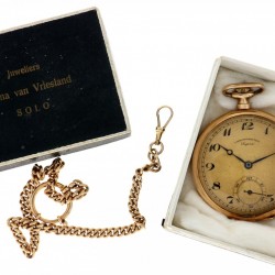 Chronometer Supra - Zakhorloge goud met ketting - ca. 1915.