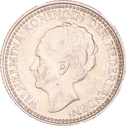 ½ Gulden. Wilhelmina. 1929 Parels onder G. Prachtig -.