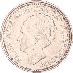 ½ Gulden. Wilhelmina. 1929 Parels onder G. Prachtig -.