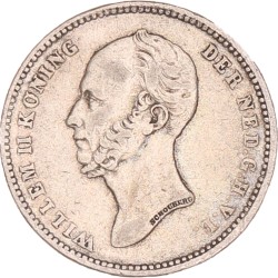 25 Cent. Willem II. 1848 zonder punt. Zeer Fraai +.
