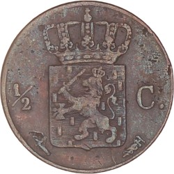 ½ Cent. Willem II. 1855. Zeer Fraai +.