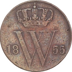 ½ Cent. Willem II. 1855. Zeer Fraai +.