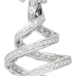 18 kt. Witgouden Damiani collier en spiraalvormige hanger bezet met ca. 0.80 ct. diamant.