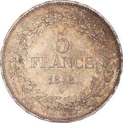 Belgium. Leopold I. 5 Francs. 1848.