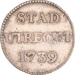 Duit. Zilveren afslag. Utrecht stad. 1739. Zeer Fraai.