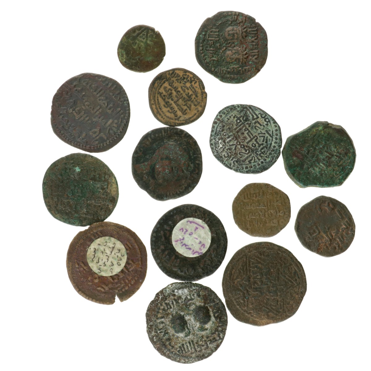 Turkoman caliphates in Anatolia. Lot (14) Copper coins.