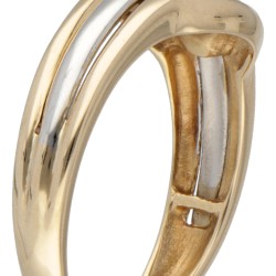 Set van twee 14 kt. bicolor gouden ringen bezet met ca. 1.92 ct. toermalijn.