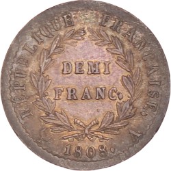 France. Empire. Napoleon. ½ Franc. 1808 A.