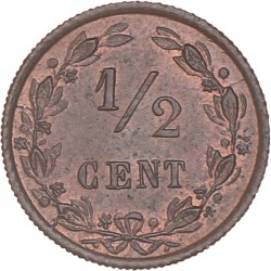 ½ Cent. Willem III. 1885. UNC -.