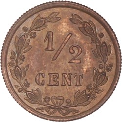 ½ Cent. Wilhelmina. 1900. UNC.