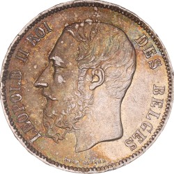 Belgium. Leopold II. 5 Francs. 1868.