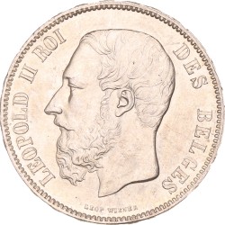 Belgium. Leopold II. 5 Francs. 1871.