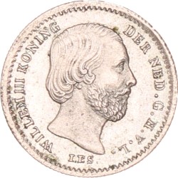 5 Cents. Willem III. 1853. Prachtig.