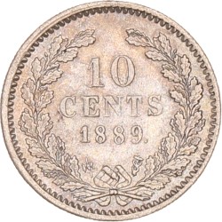 10 Cent. Willem III. 1889. Zeer Fraai / Prachtig.
