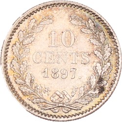 10 Cent. Wilhelmina. 1897. UNC.