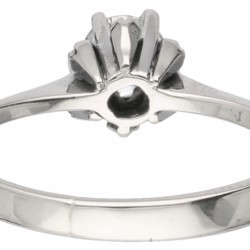 Witgouden solitair ring, met ca. 0.43 ct. diamant - 18 kt.