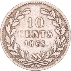 10 Cent. Willem III. 1868. Fraai +.