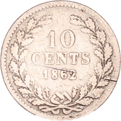 10 Cent. Willem III. 1862. Fraai.