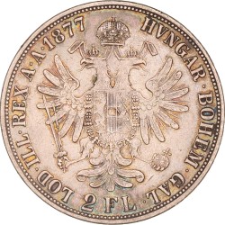 Austria. Austria-Hungary. Franz Joseph I. 2 Florin. 1877.