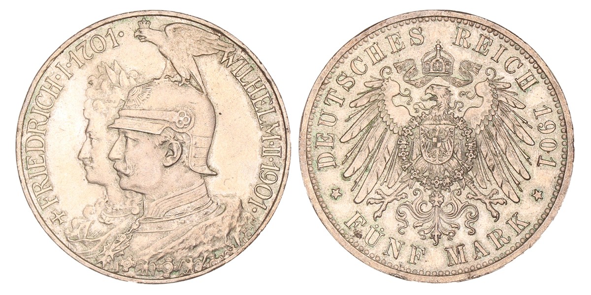 German States. Prussia. Wilhelm II. 5 Mark. 1901.