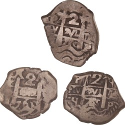 Spain. Lot (3) Cobs of 2 Reales. N.D. (17th century).