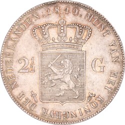 2½ Gulden. Willem II. 1849. Zeer Fraai / Prachtig.