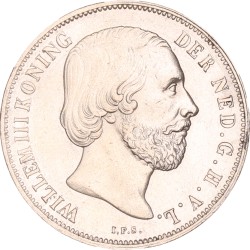 1 Gulden. Willem III. 1861. Prachtig.