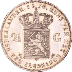 2½ Gulden. Willem III. 1870. UNC -.