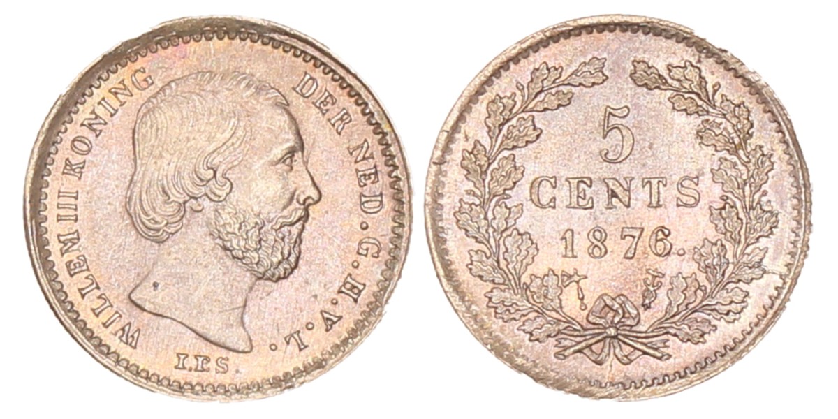 5 Cent. Willem III. 1876. UNC.
